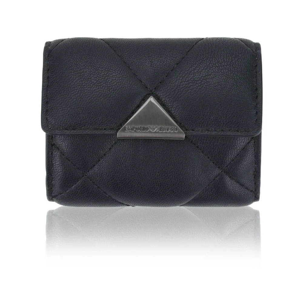 Emporio Armani Gewatteerde knoopportemonnee Black Dames