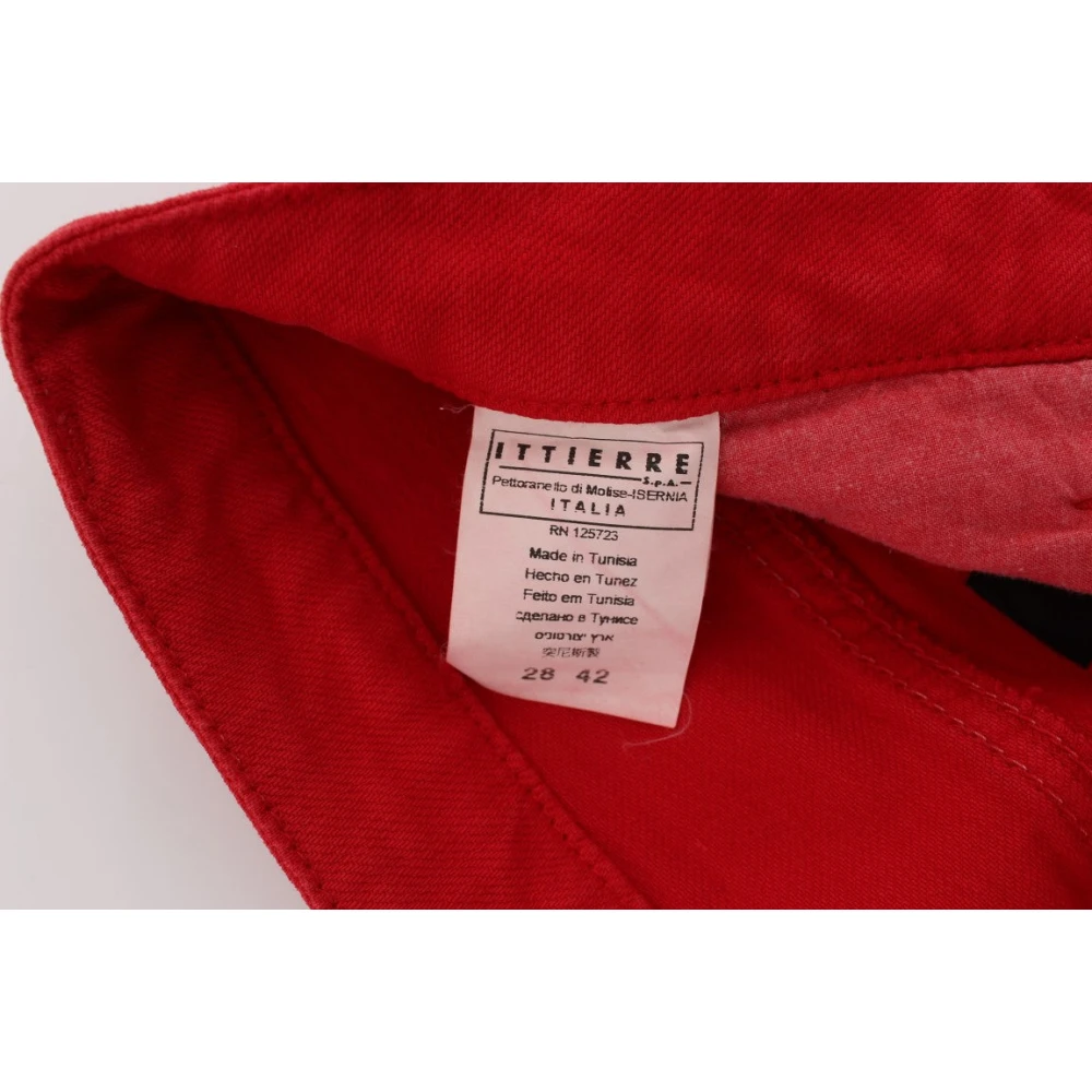 Costume National Rode Slim Fit Jeans Red Dames