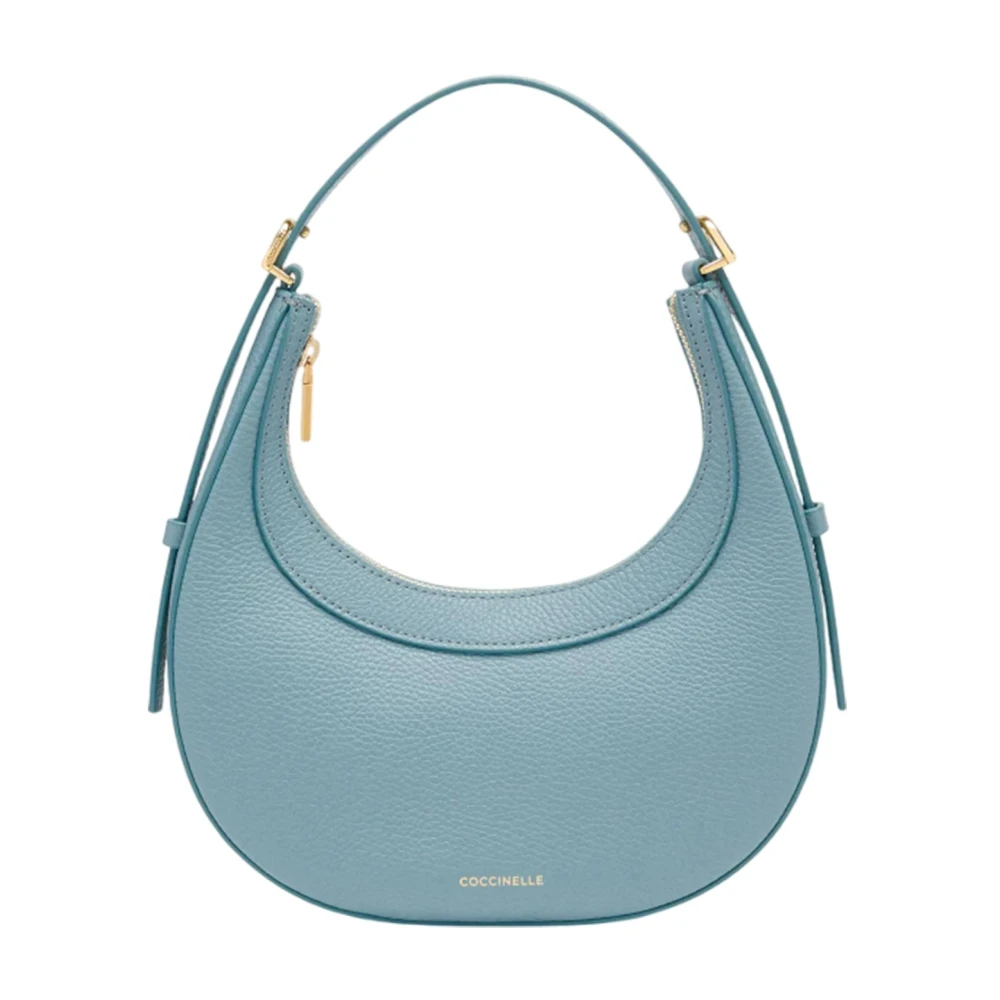 Coccinelle Women's Blue Grain Leather Shoulder Bag With Crossbody Strap - Handbags - One Size - Bags