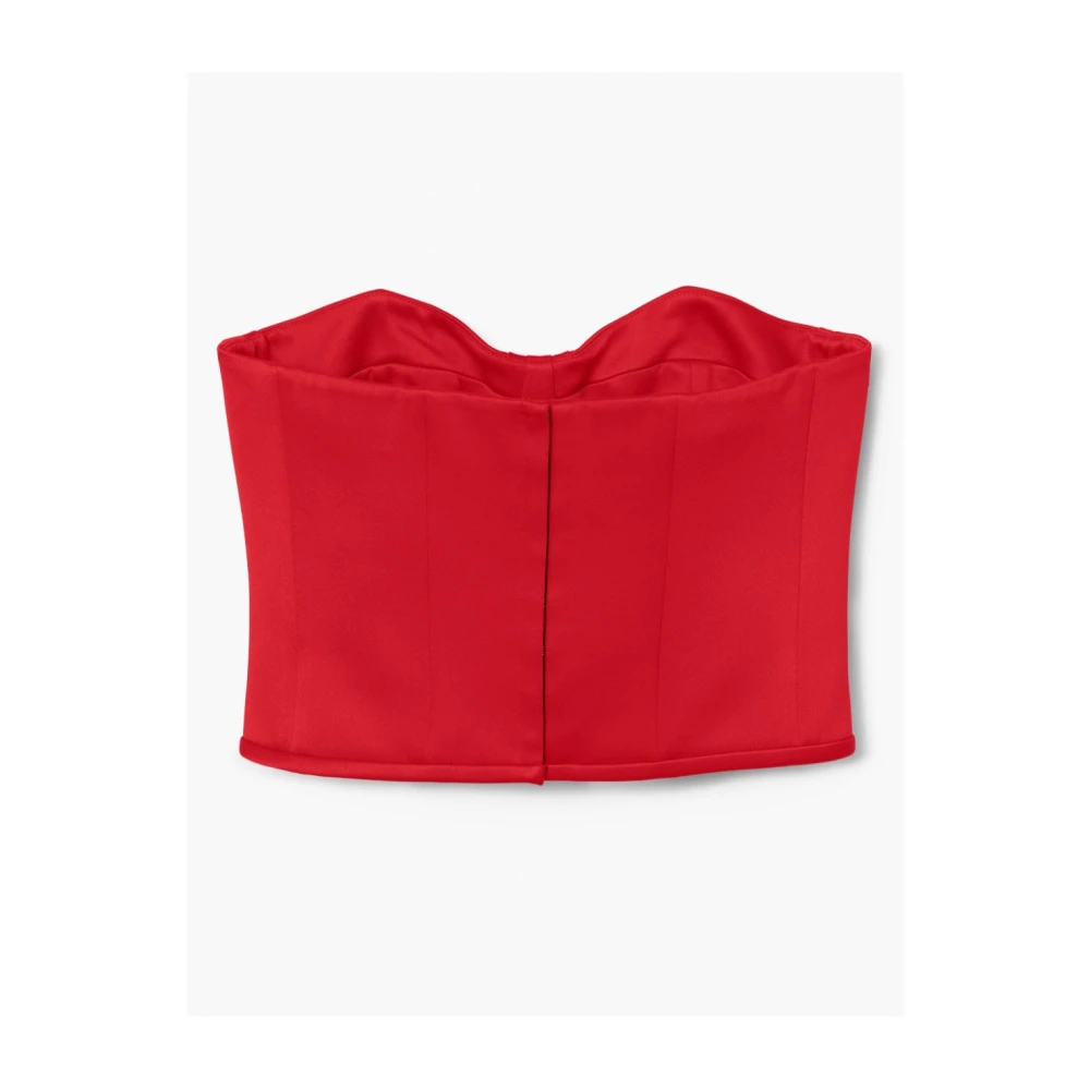 Marc Jacobs Rode Satijnen Balconette Top met Faux-Rose Details Red Dames