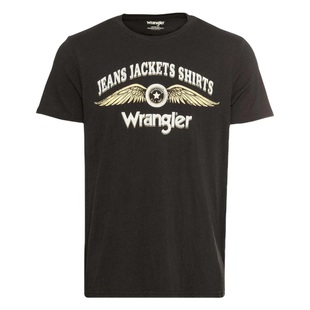 Wrangler T-shirt Black Heren