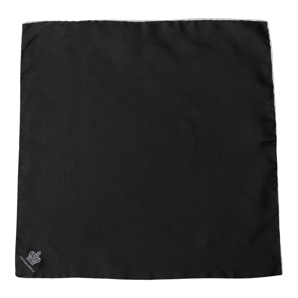 Dolce & Gabbana Men Black Silk Pocket Square Foulard Scarf - Image 2