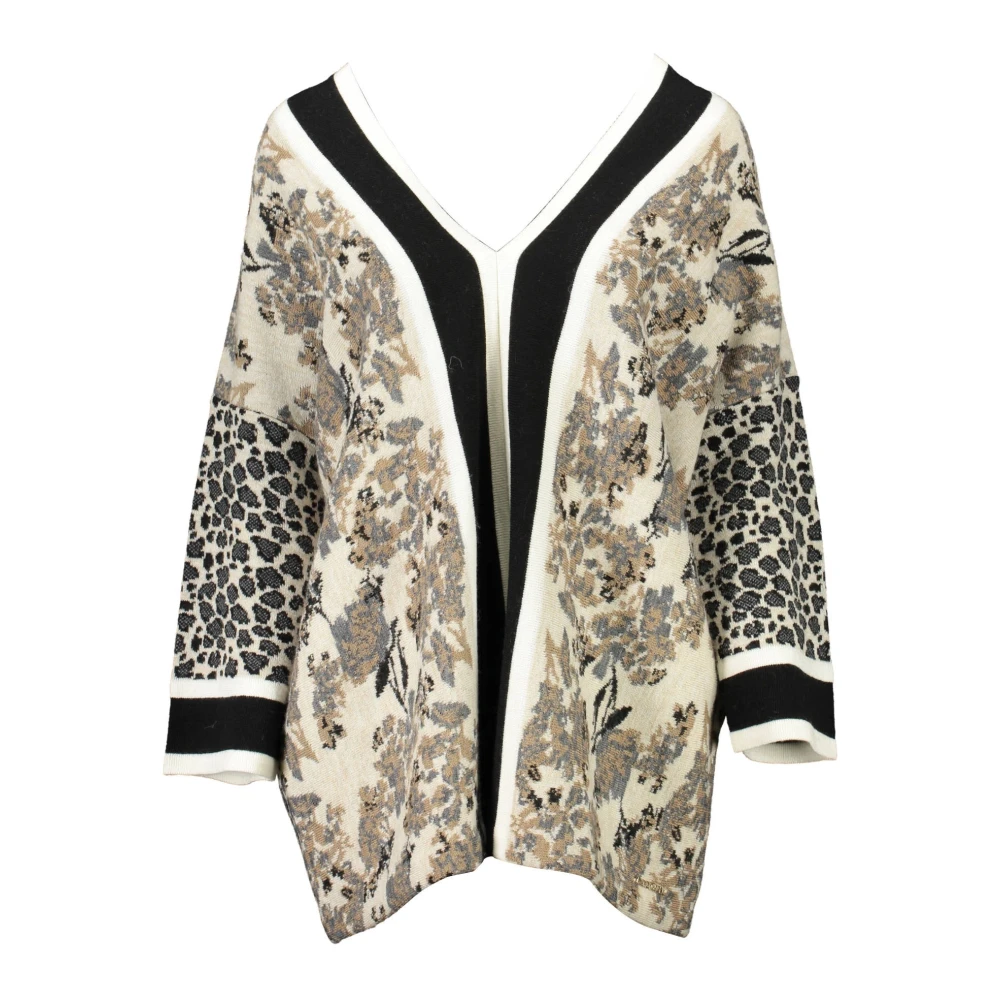 Blugirl Women's Beige Cardigans, Xl, V-Neck Jumper