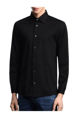 Slim-fit Lyocell-blandad Jersey Skjorta