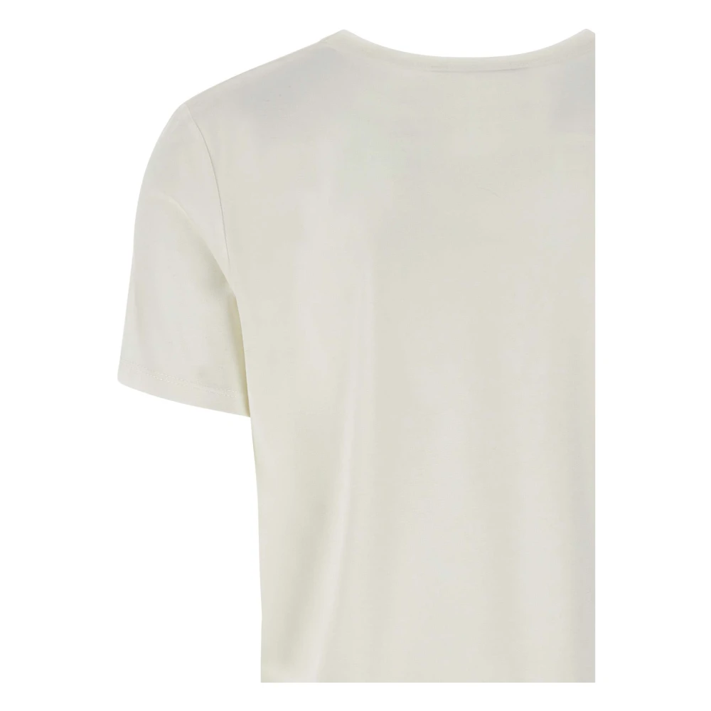 Kaos Wit T-shirt met Gouden Logo White Dames