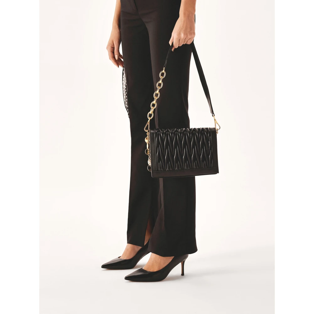 Kazar Zwarte handtas versierd met een plooi Black Dames