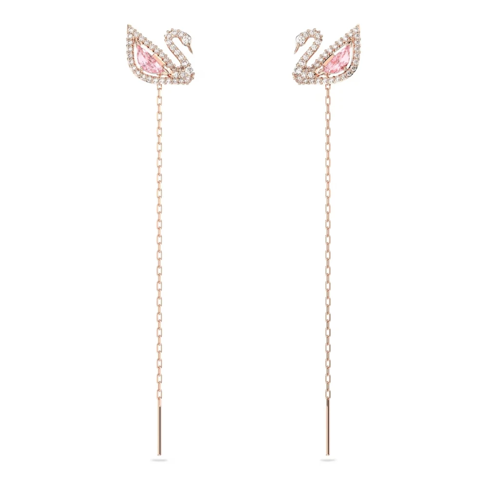 Swarovski Women's Pink/Gold Earring Dazzling Swan Rosé 5469990