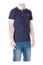 polo-en-coton-imprime-bleu