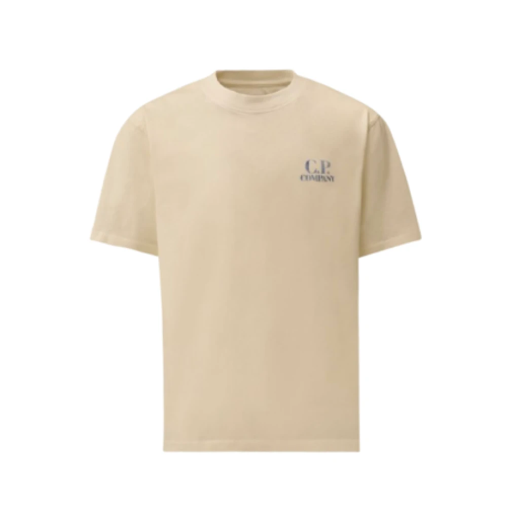 C.p. Company Men's Beige T-Shirts, M, Short Sleeve Jersey T-Shirt