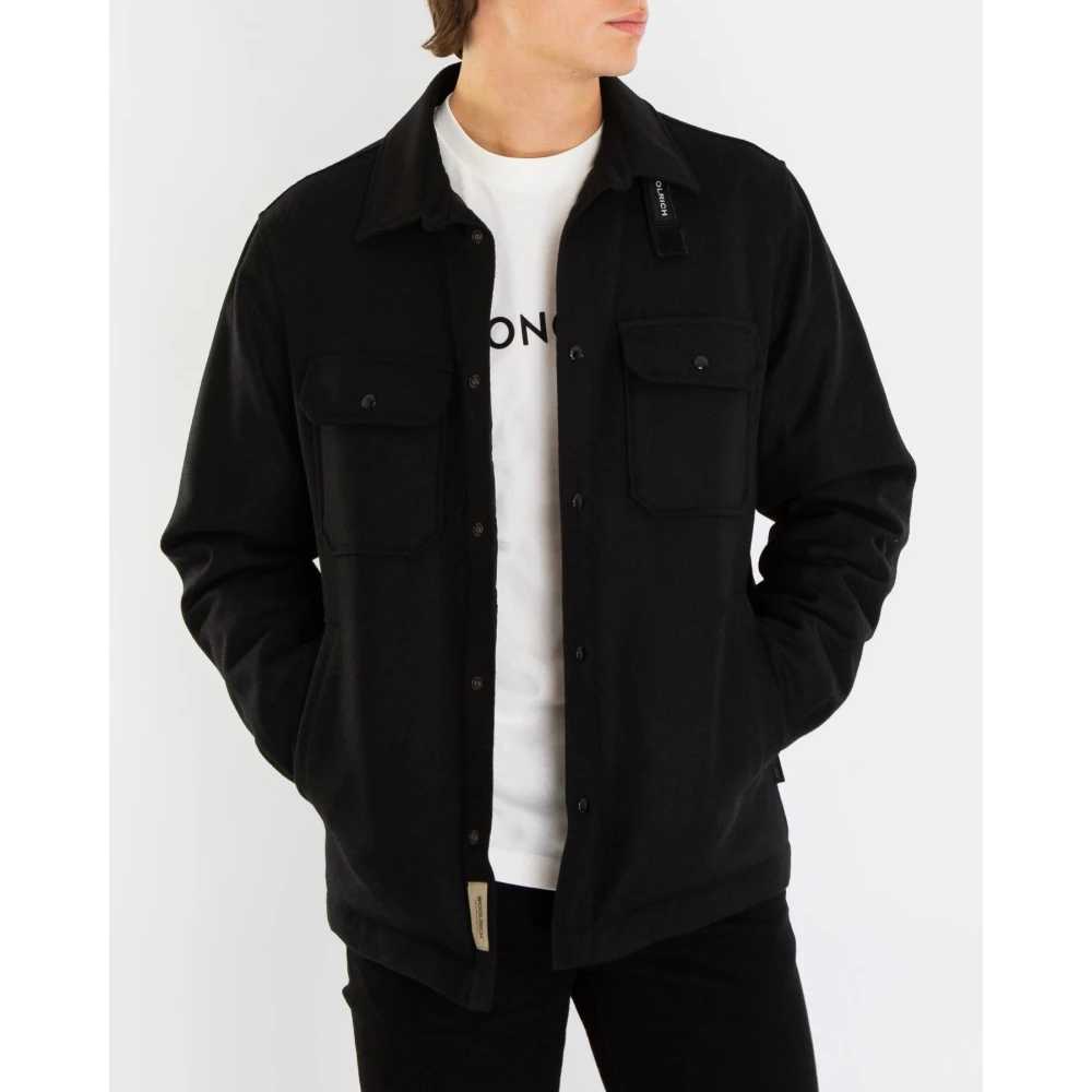 Woolrich Alaskan Wool Overshirt Black Heren