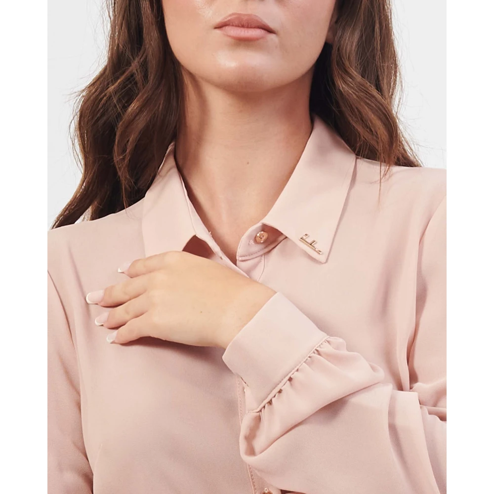 Fracomina Roze Georgette Klassieke Blouse Pink Dames