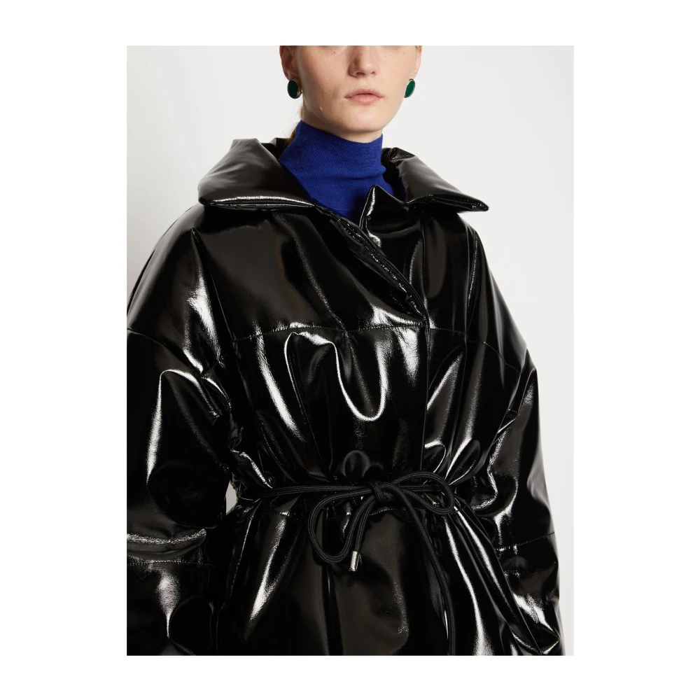 Proenza Schouler Gelakte Pufferjas Black Dames
