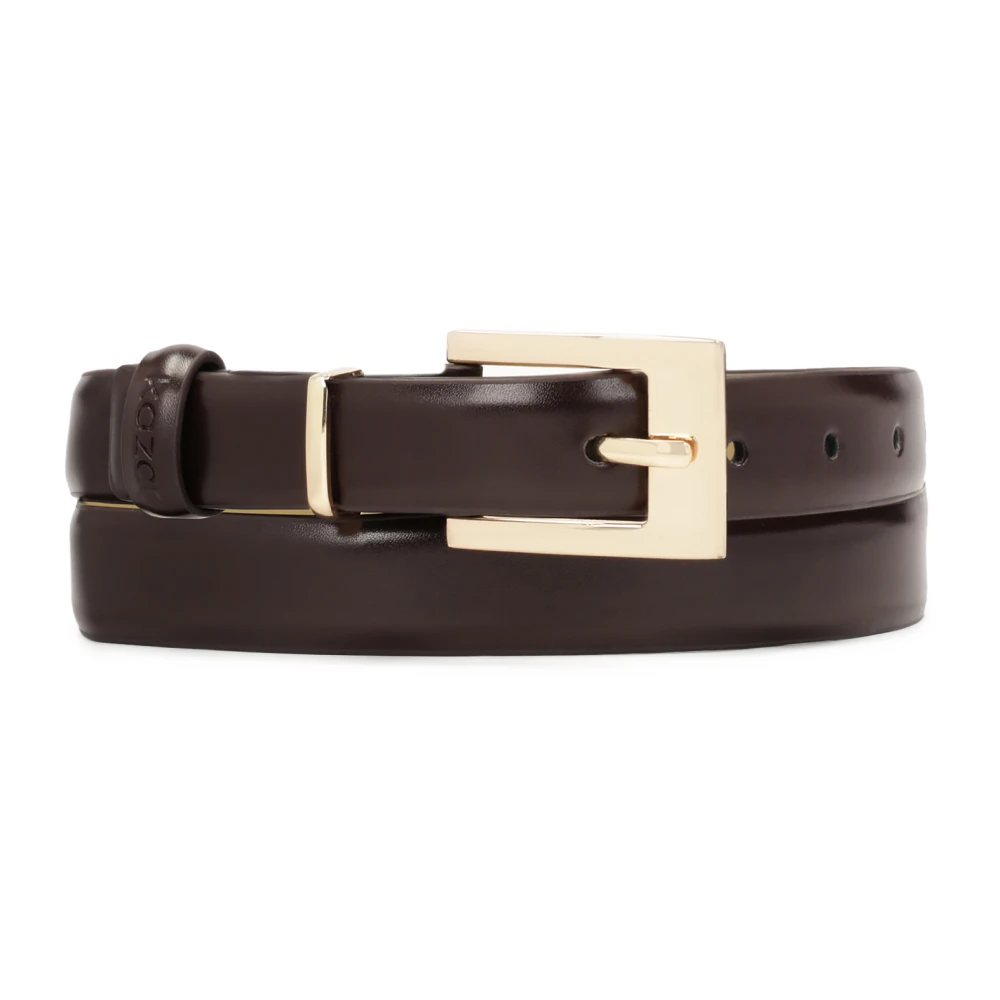 Kazar Donkerbruine leren riem met gouden gesp Brown Dames