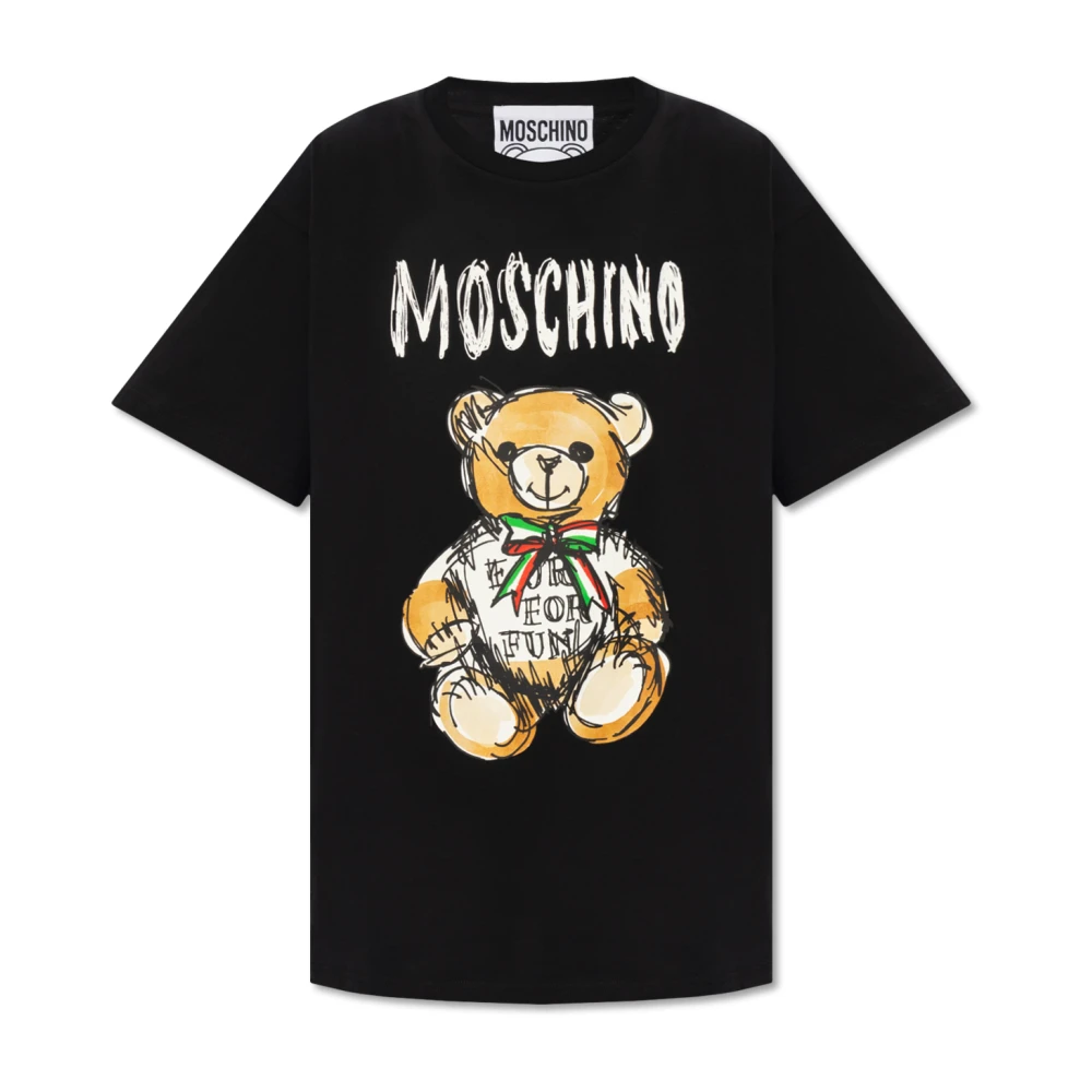 Moschino T-shirt met logo Black Dames
