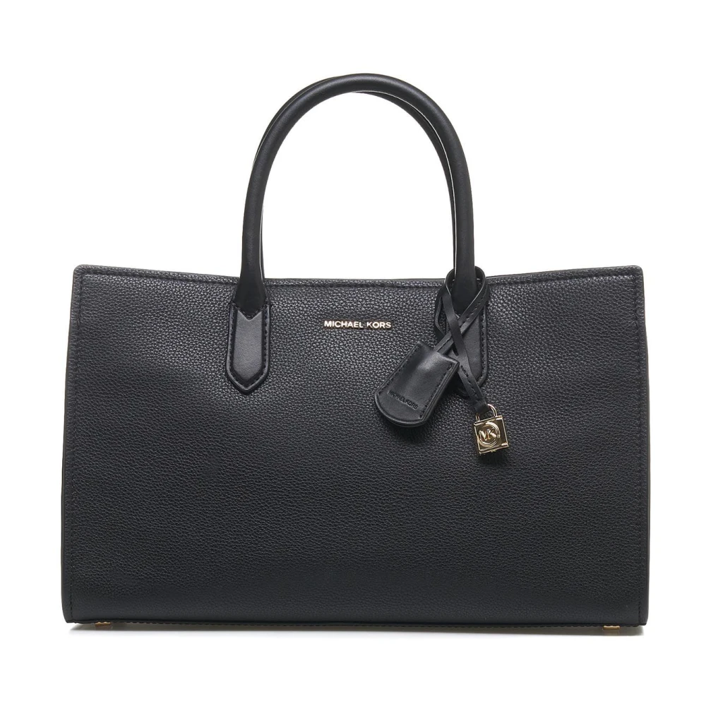 Michael Kors Zwarte Leren Handtas met Afneembare Band Black Dames