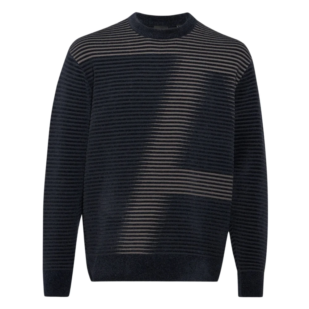 Armani Exchange Men's Blue Navy Pullover Jumper - Round-Neck Knitwear - Xs - Knitwear