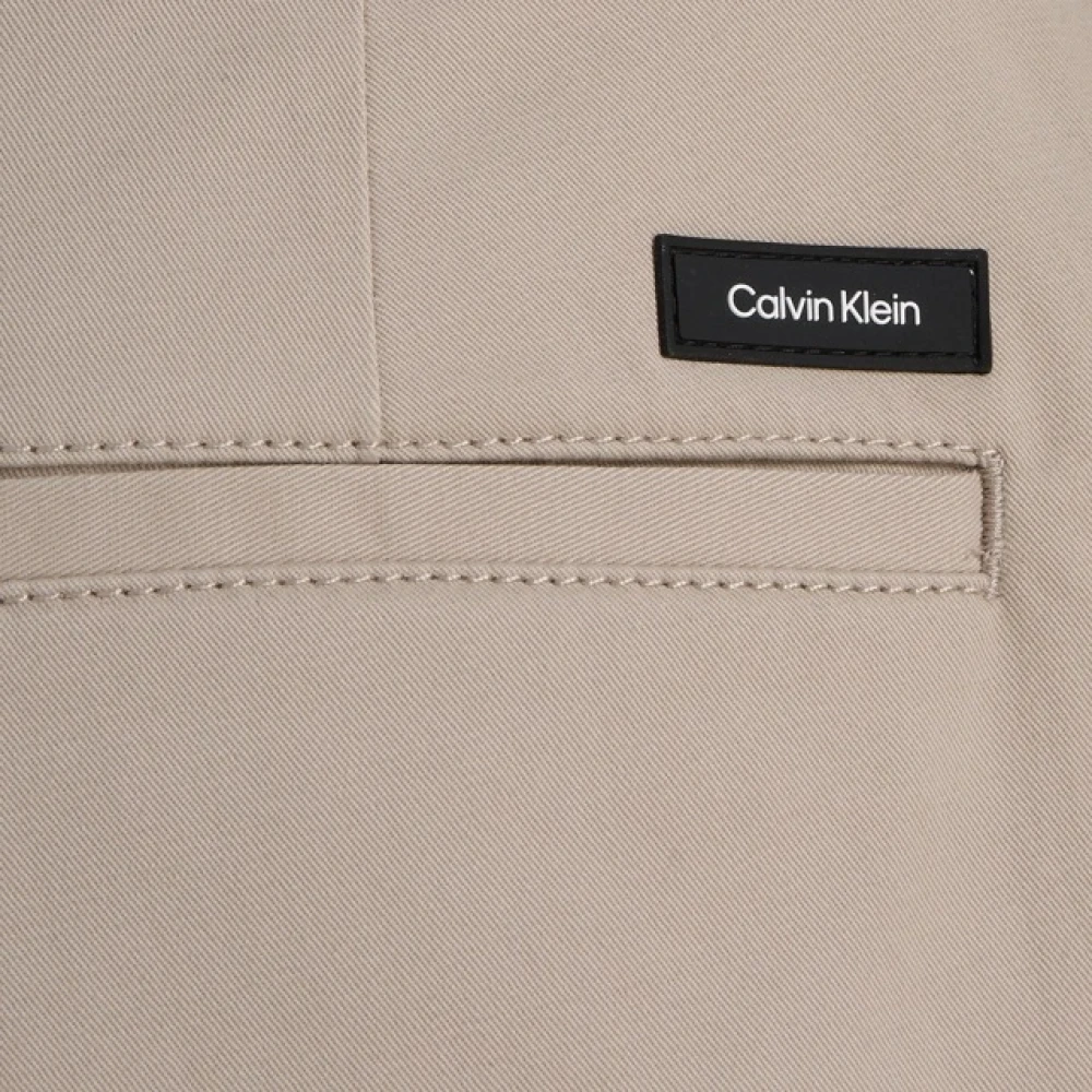 Calvin Klein Moderne Twill Slim Short met Riem Brown Heren