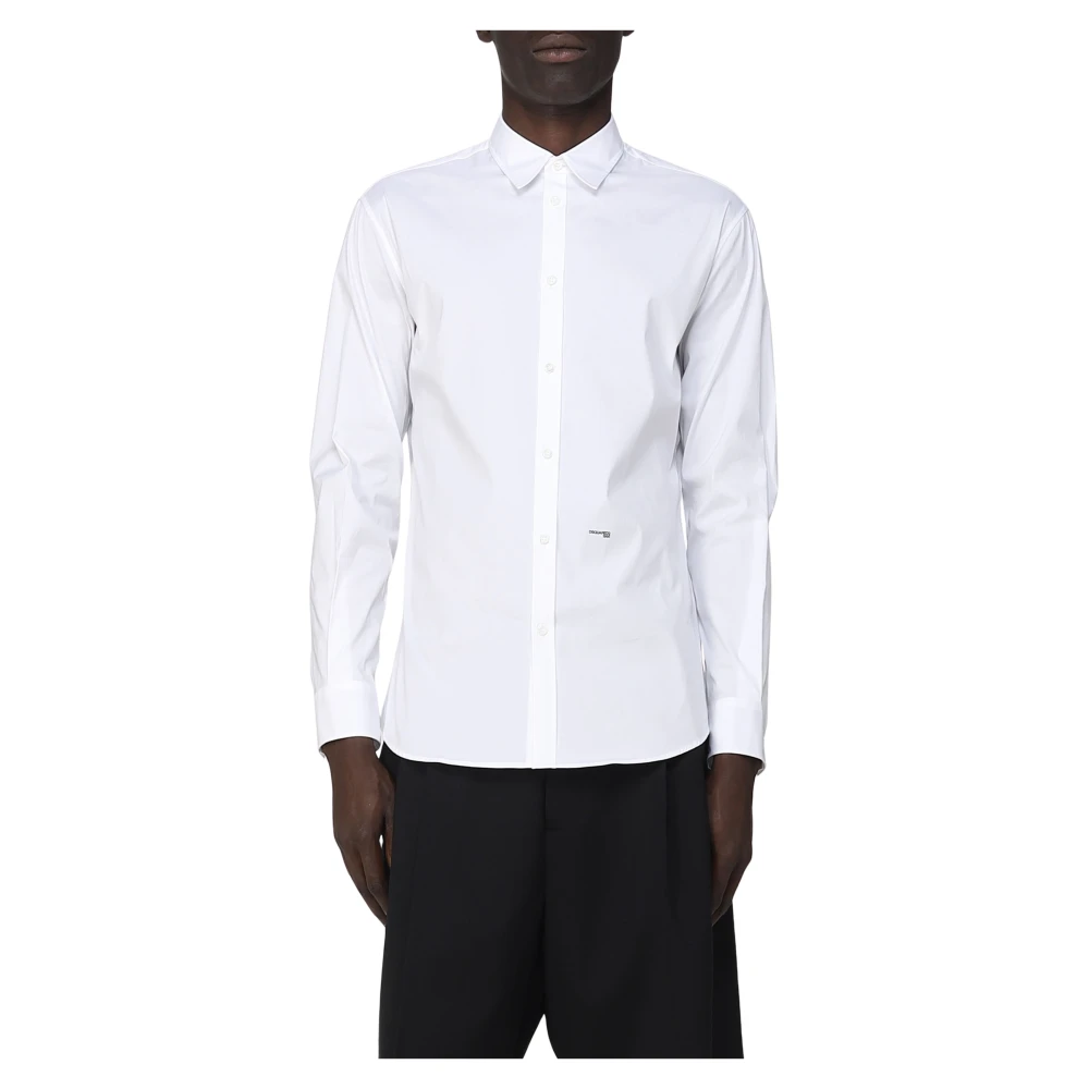 Dsquared2 Men's White Formal Shirts, S, Casual Cotton Shirt For