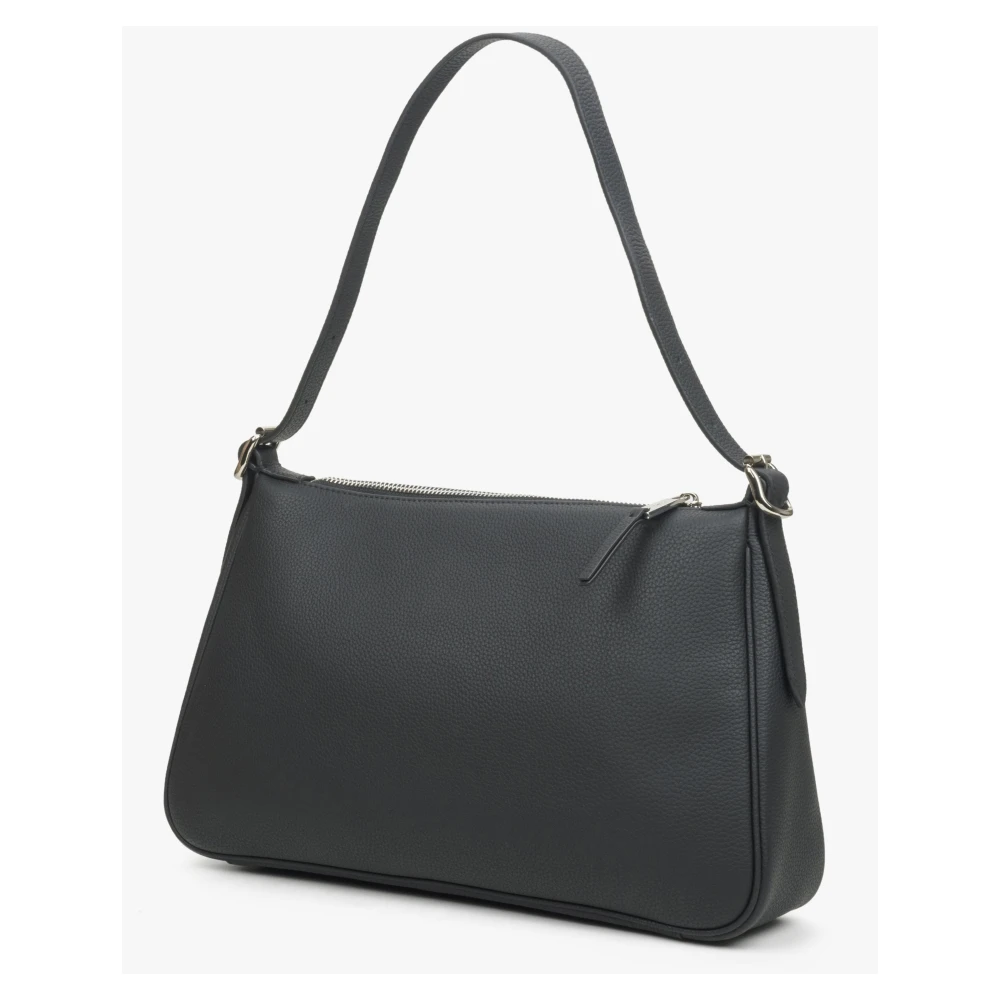 Estro Zwarte Schoudertas voor Vrouwen gemaakt van Echt Leer Er00114434 Black Dames