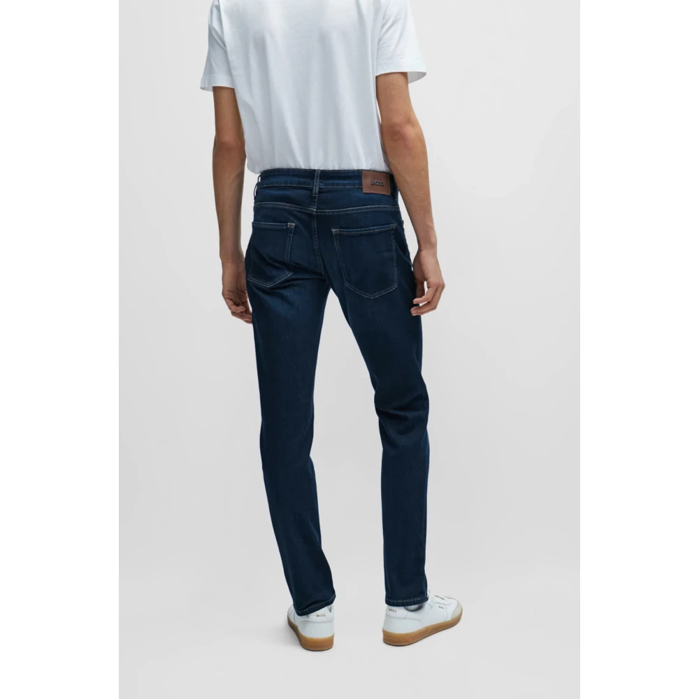 Hugo Boss Luxe Blauwe Denim Straight Leg Jeans Blue Heren