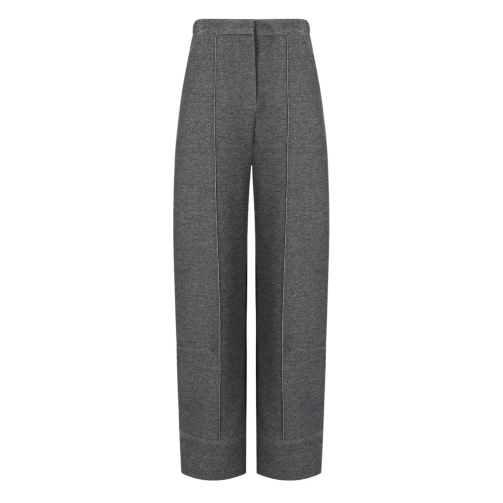 Max Mara Kvinno Grå Byxor Dam, Xs, Bomull, Bill Pants