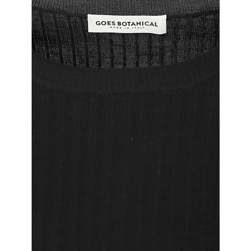Goes Botanical Zwarte ronde hals shirt Black Dames