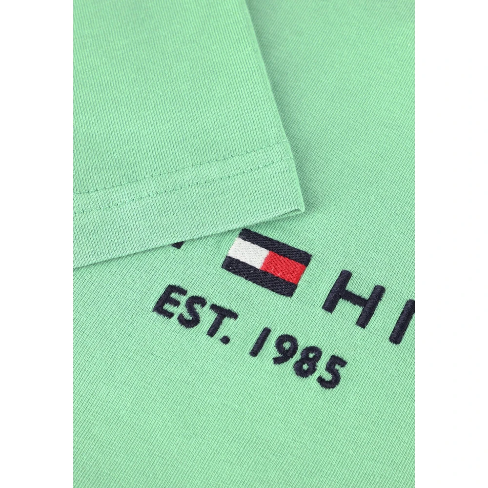 Tommy Hilfiger Groene Logo Tee voor Mannen Green Heren