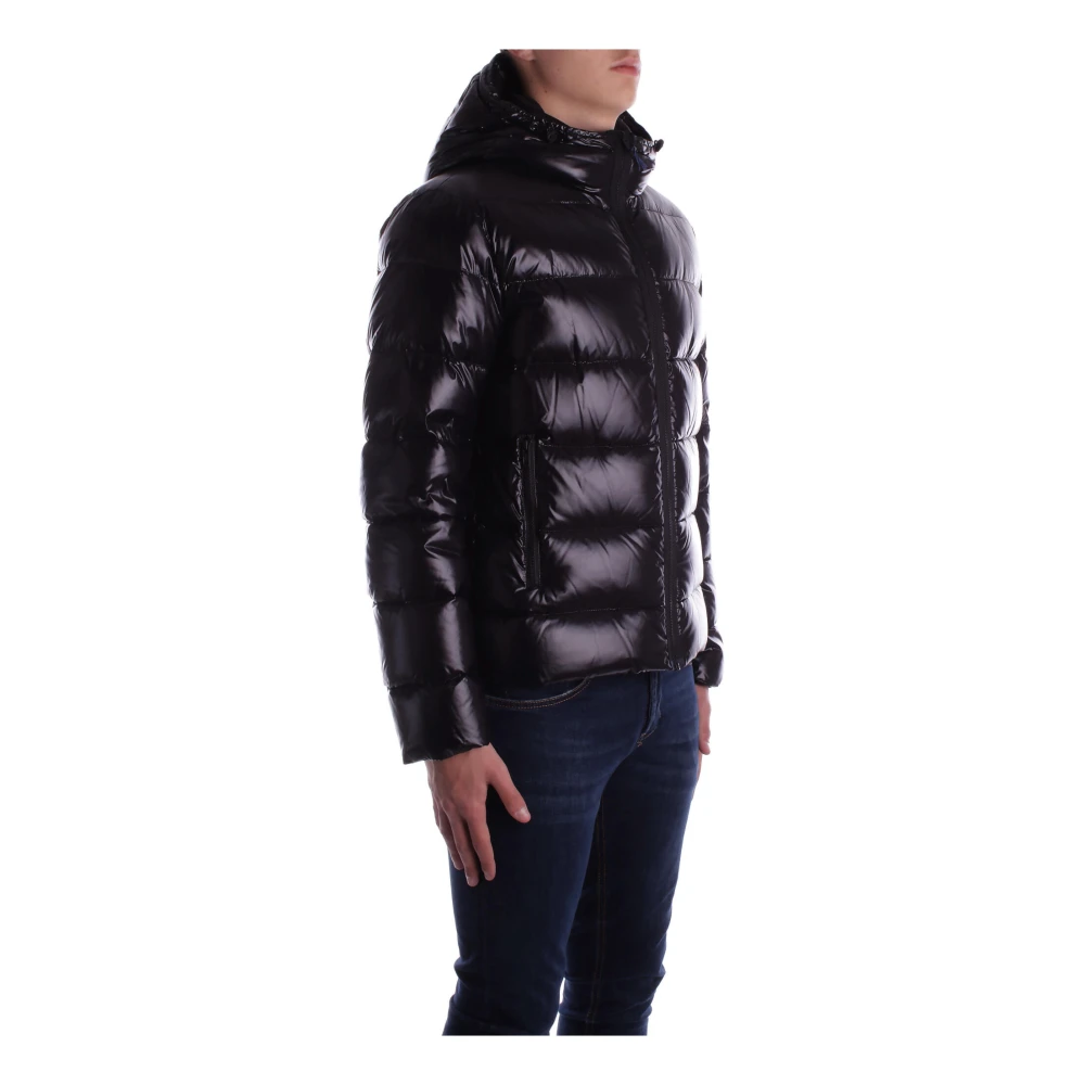 Fay Zwarte Hoodie met Dubbele Rits Black Heren