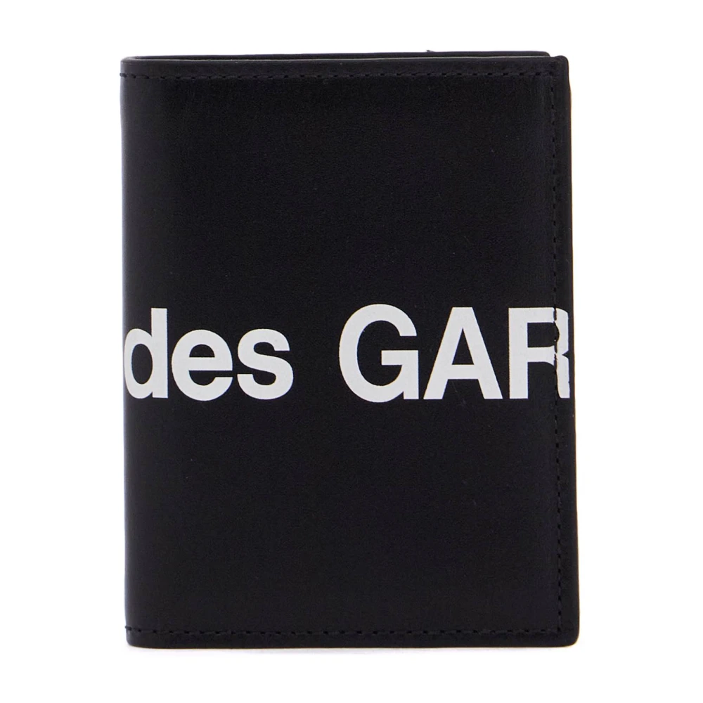 Comme des Garçons Maxi Logo Leren Bifold Portemonnee Black Unisex