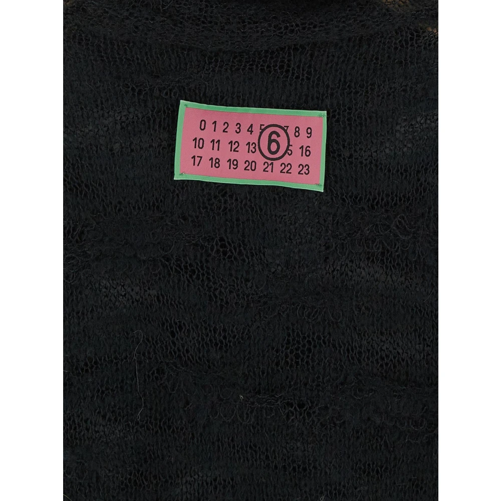 MM6 Maison Margiela Acrylic Turtleneck Knit Sweater Black Dames