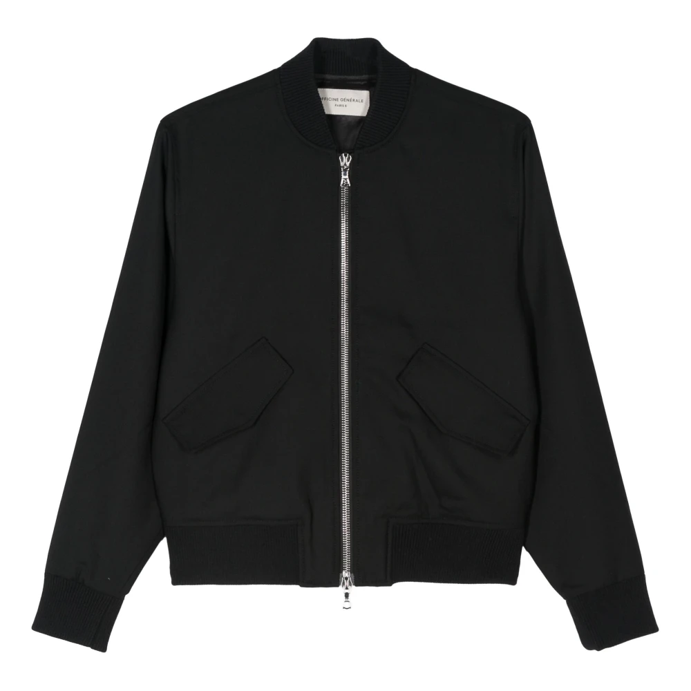 Officine Générale Zwarte wollen bomberjack Black Dames