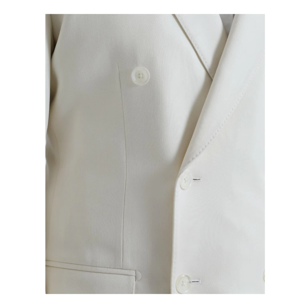 Dolce & Gabbana Klassieke Wollen Blazer White Heren