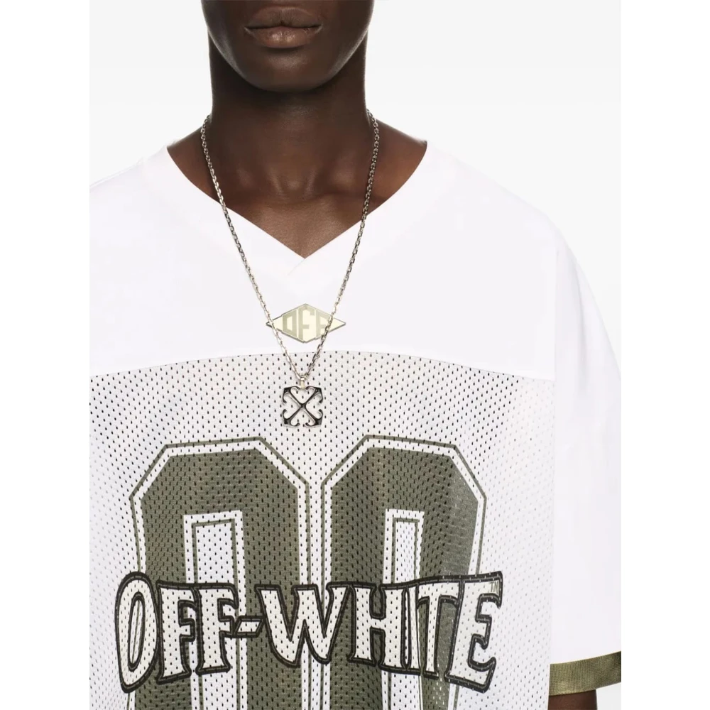 Off White Witte Mesh Voetbalshirt White Heren