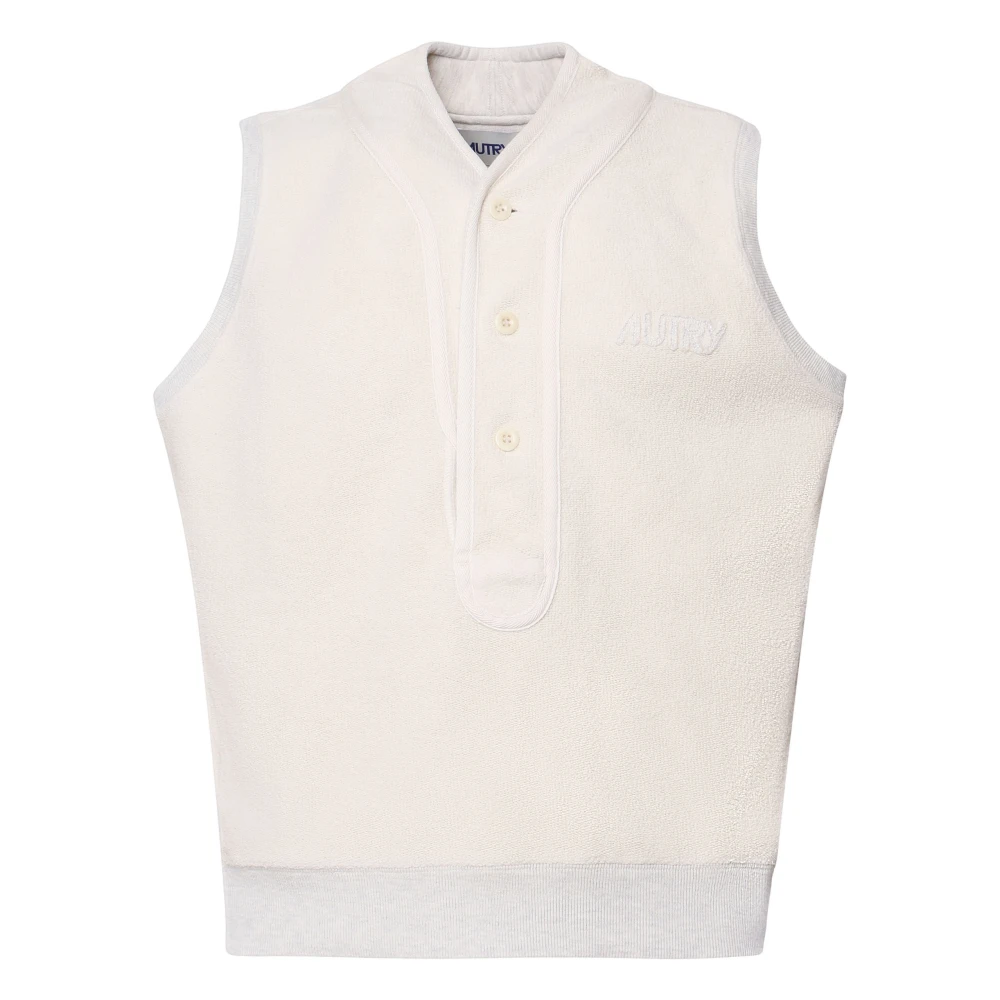 Autry Witte Katoenmix V-hals Vest White Heren