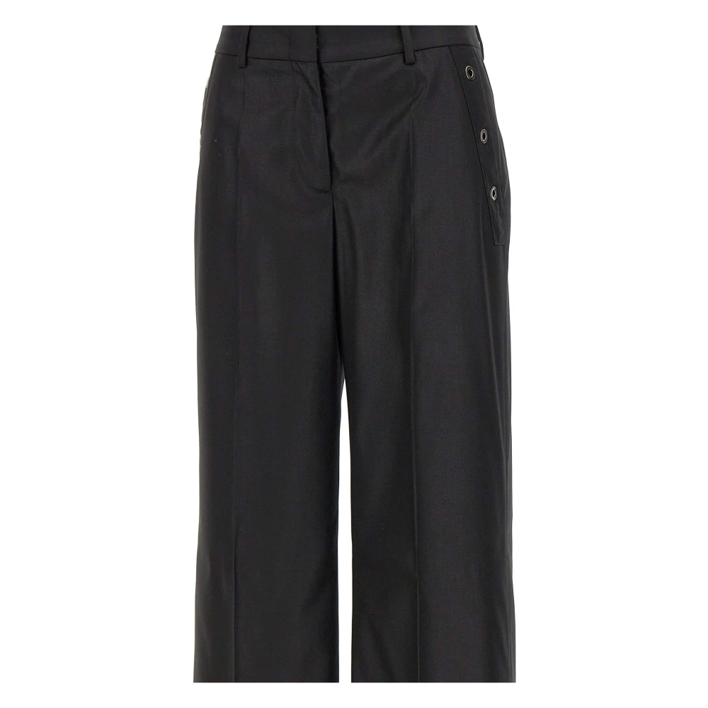 Iceberg Zwarte gecoate viscose blend broek Black Dames