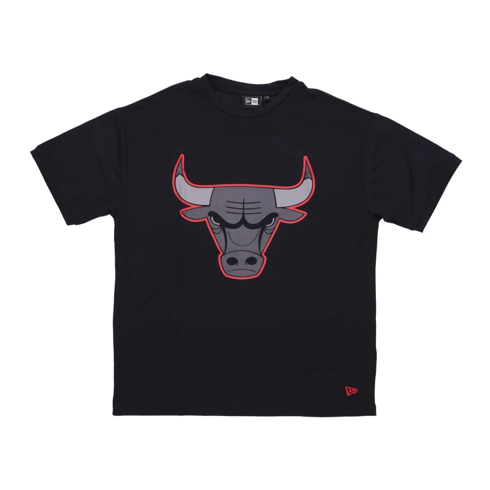 New era Chicago Bulls Mesh Tee Zwart Rood Black Heren