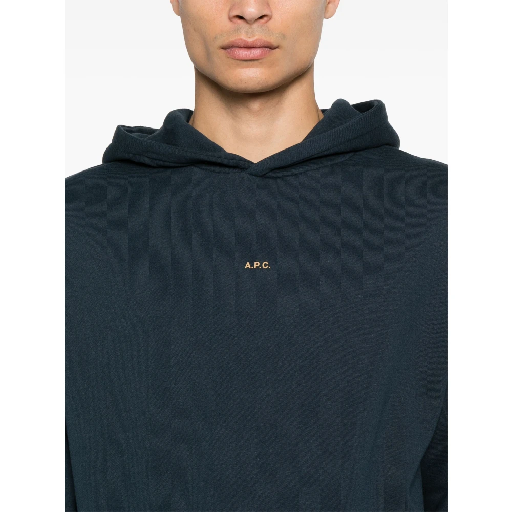 A.p.c. Katoenen Hoodie Blue Heren