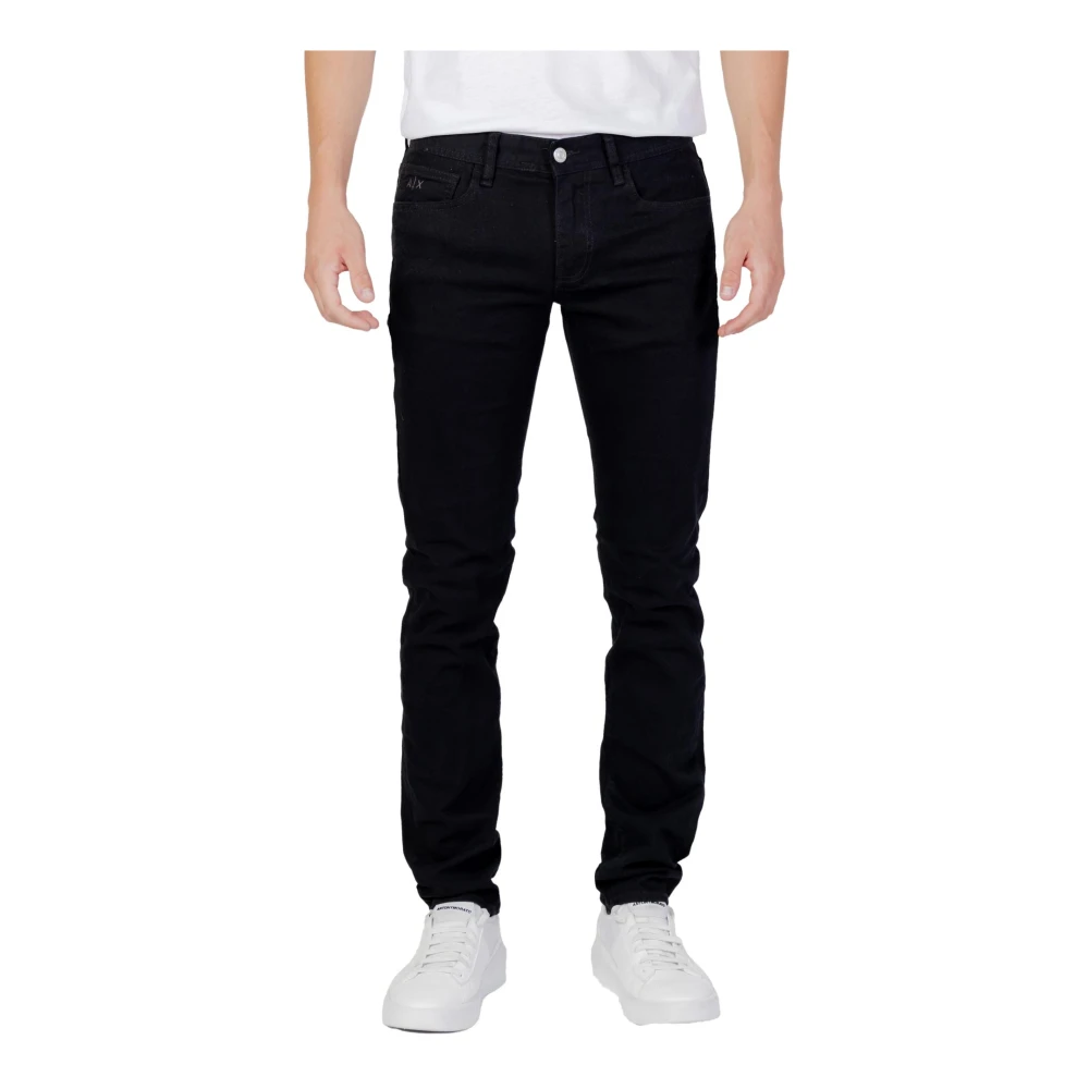 Armani Exchange Zwarte Jeans met Rits en Knoopsluiting Black Heren