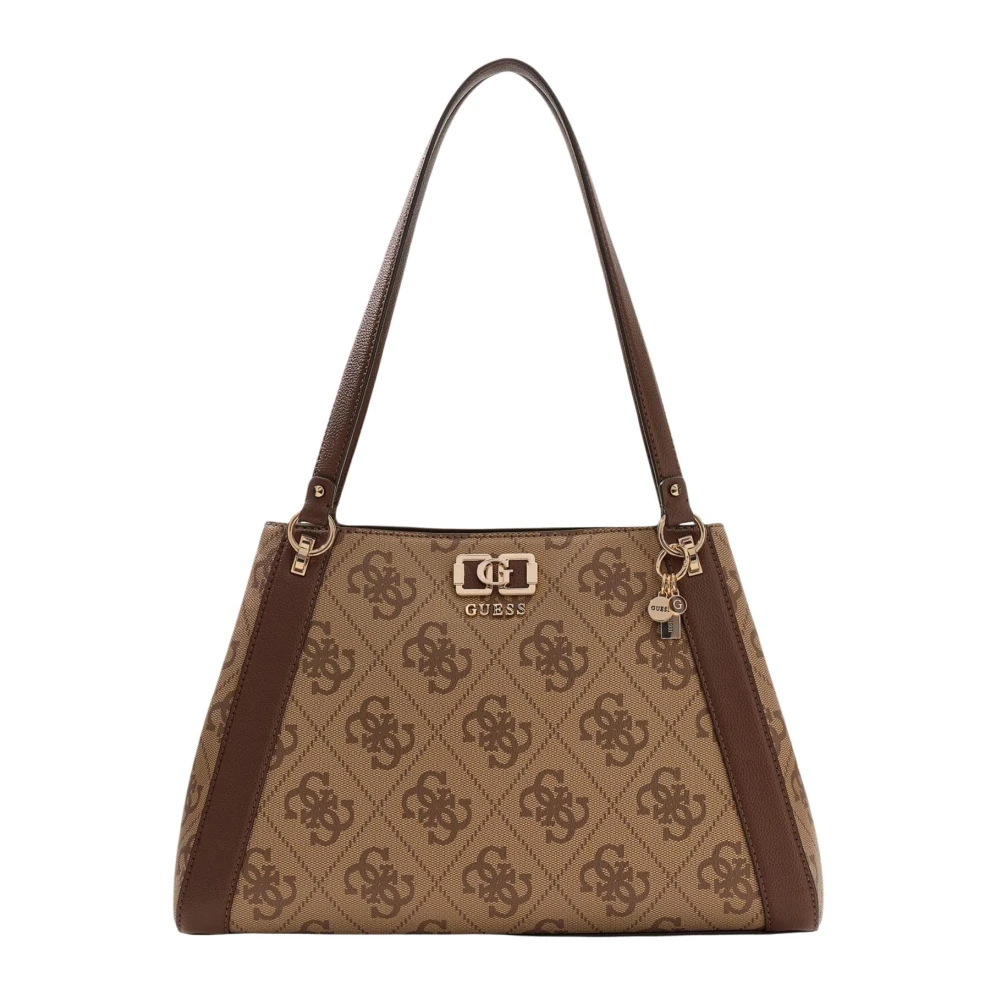 Guess Women's Beige Shoulder Bags, One Size, Karnilla Logo Gfriend Carryall