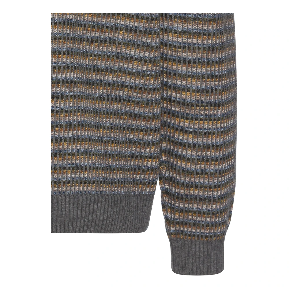 camel active Gestreepte Gebreide Trui Gray Heren