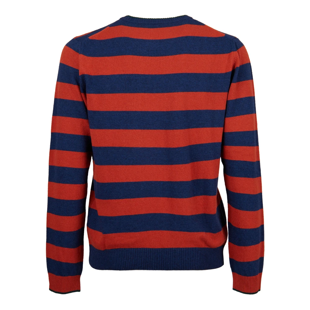Gallo Blauwe Wol Kasjmier Crew-Neck Sweater Multicolor Heren