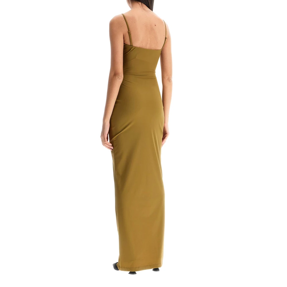 Christopher Esber Mouwloze Maxi Lycra U-hals Jurk Green Dames
