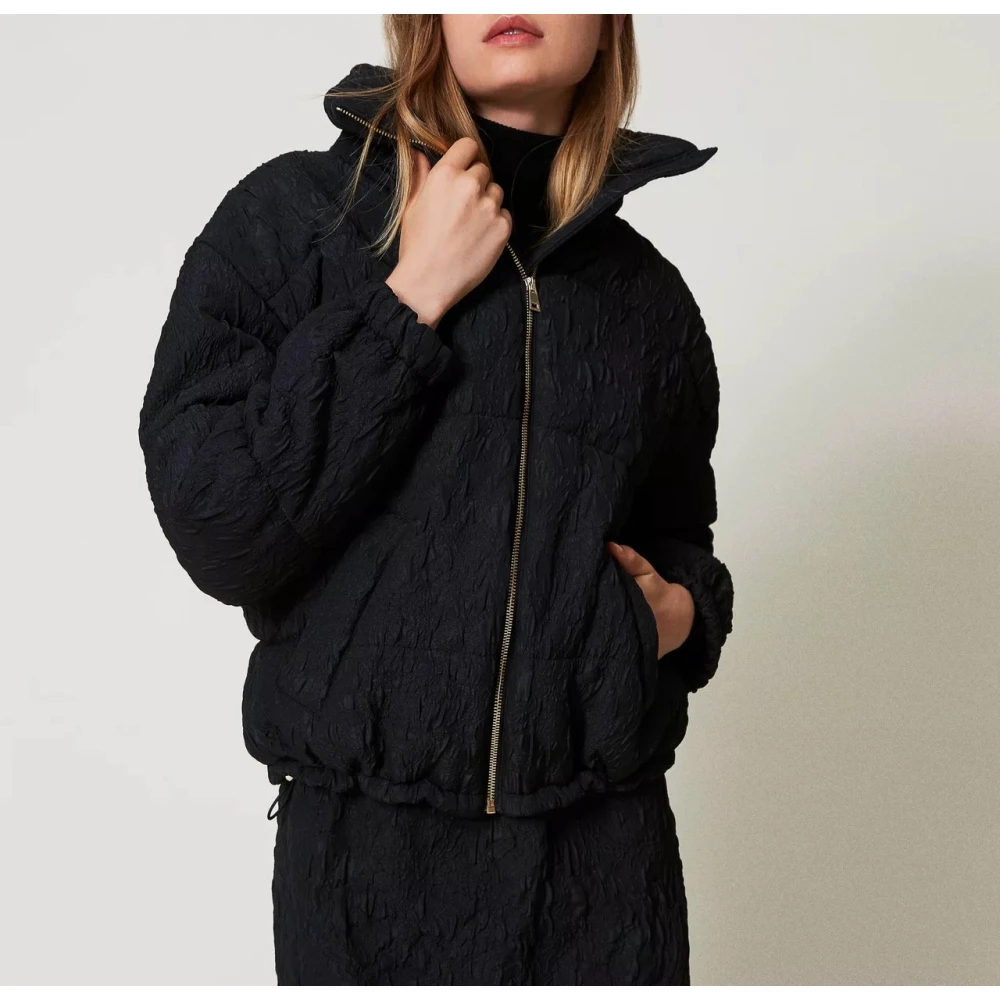 Twinset Korte Gewatteerde Jas Art. 242At2023 Black Dames
