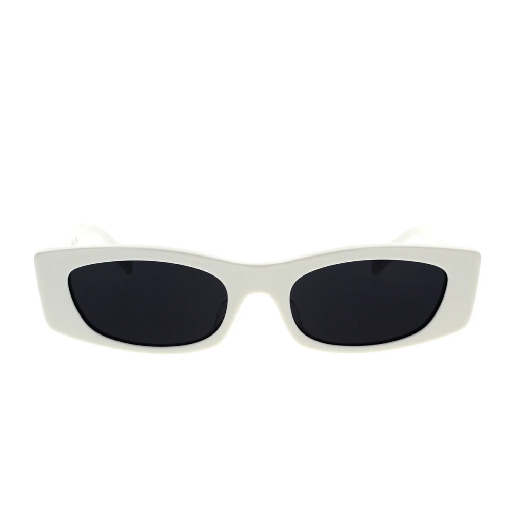 Celine Geometriska solglasögon i vitt acetat med mörka rökfärgade linser White, Unisex