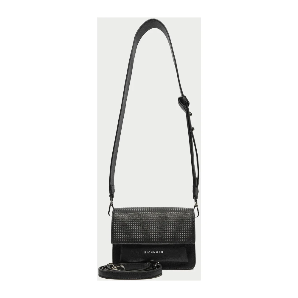 John Richmond Zwarte Schoudertas met Iconisch Logo Black Dames