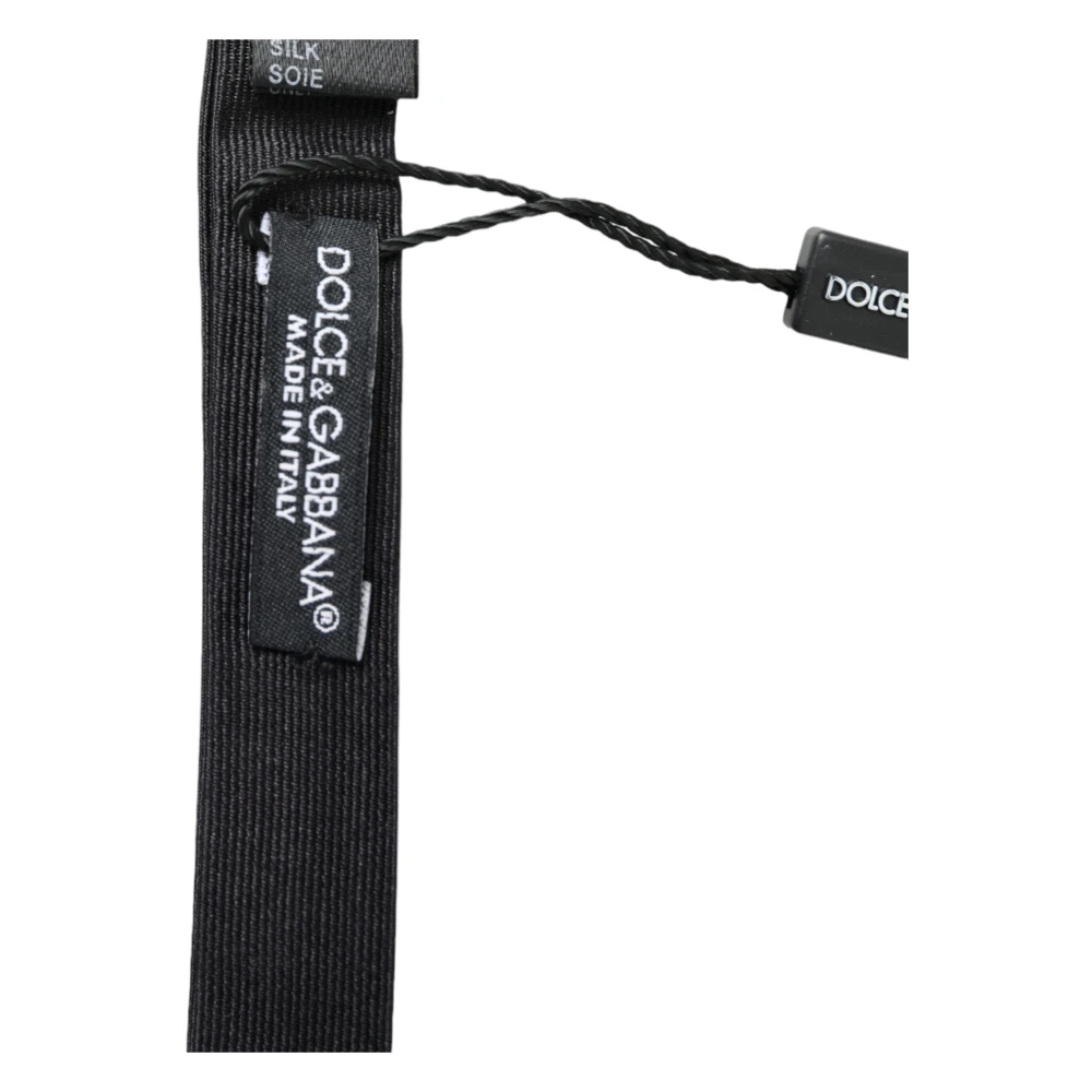 Dolce & Gabbana Zwarte Zijden Vlinderdas Elegant Black Heren