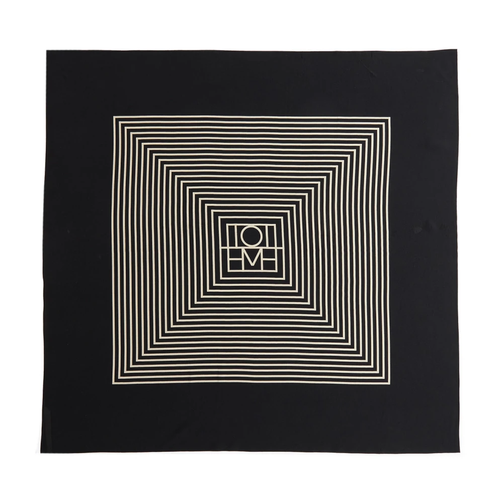 Totême Women's Black/Cream Monogram Silk Scarf