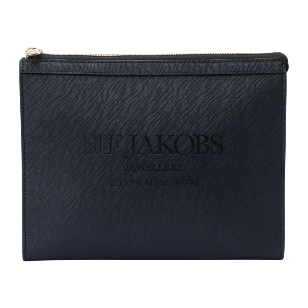 Sif Jakobs Jewellery Elegant Svart Clutch med Gyllene Dragkedja Black, Dam