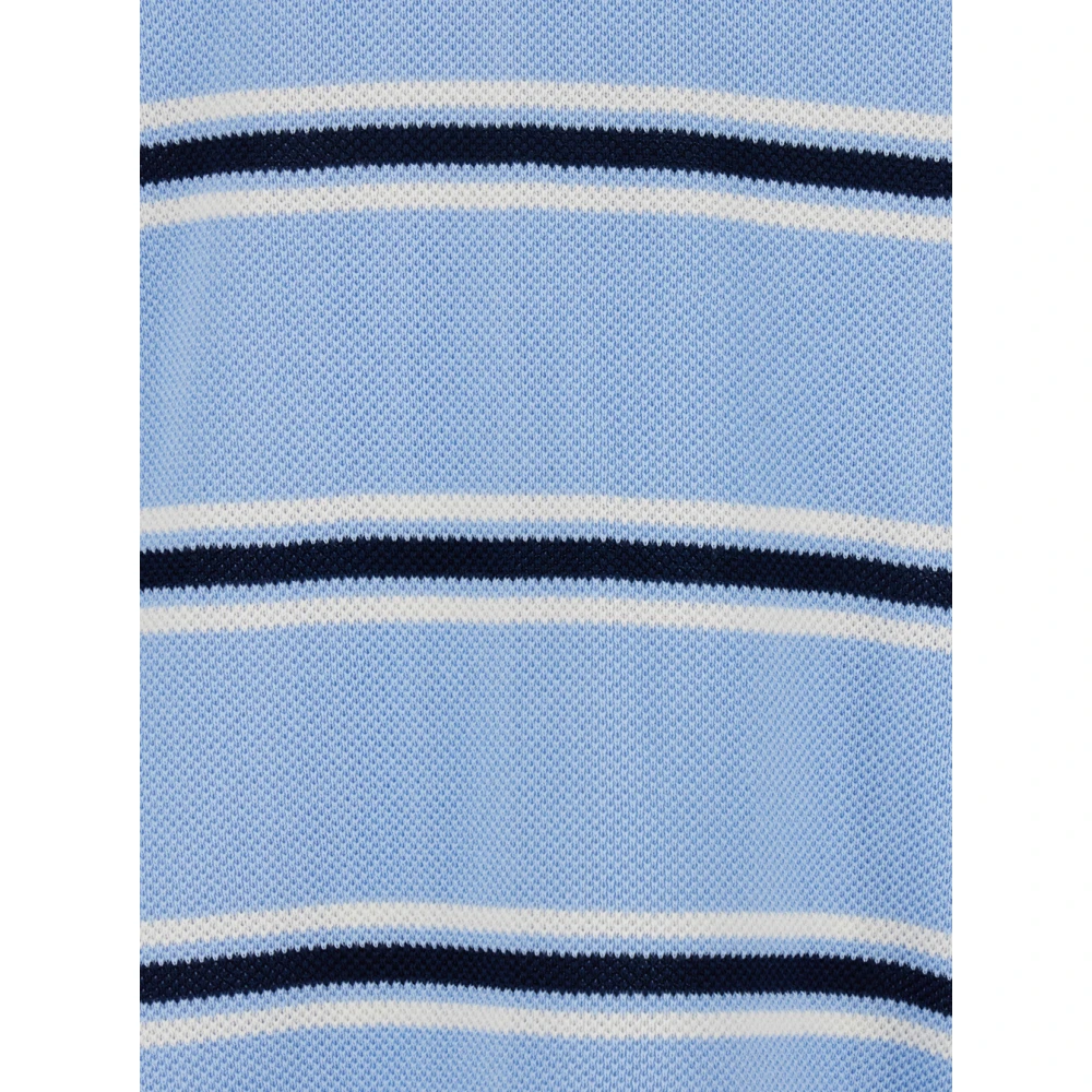 Dunst Blauw Gestreept Poloshirt Katoen Piquet Blue Heren