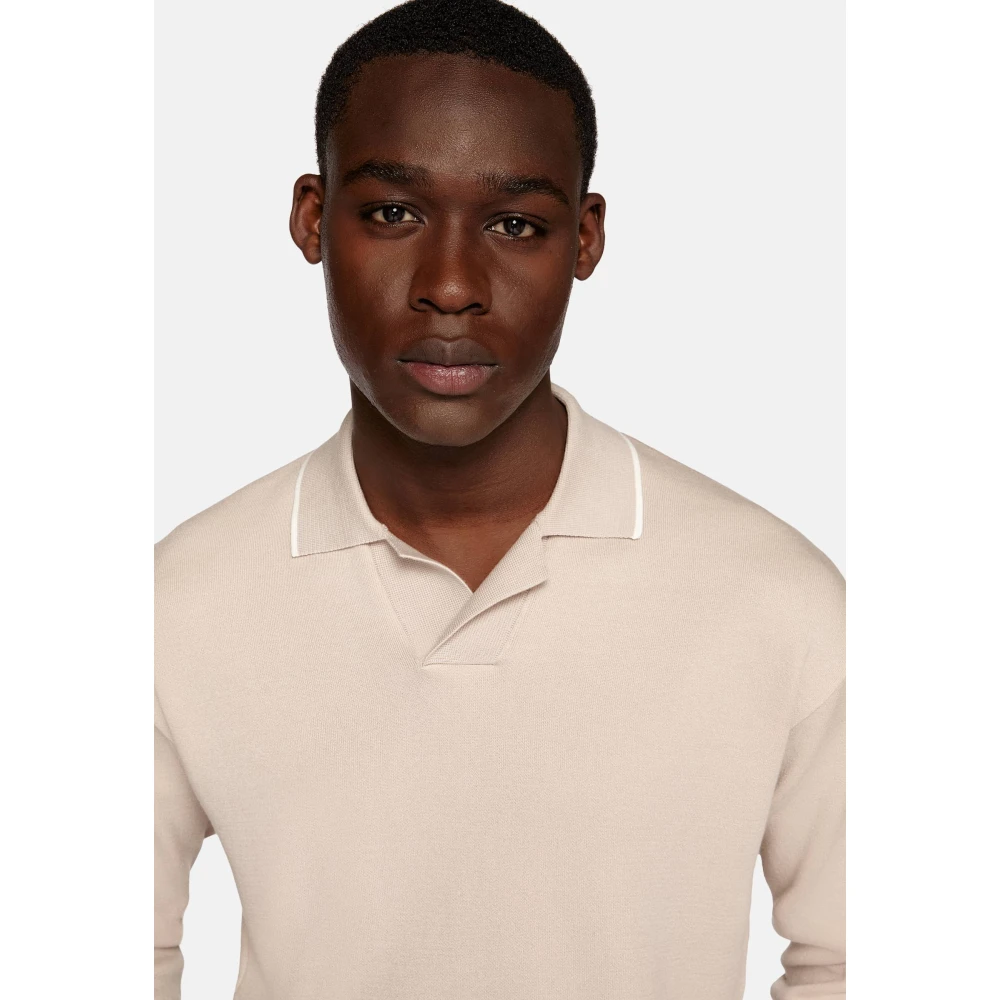 Boggi Milano Gebreide poloshirt Gray Heren